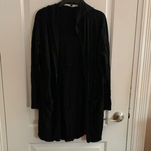 Ruby & Jenna Elegant Black Hooded Cardigan